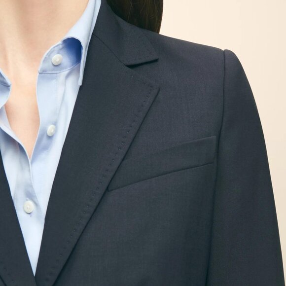 NEW THE ESSENTIALS BY BROOKS  Brothers Stretch Jacket Womens Size 10 Navy - Picture 2 of 8